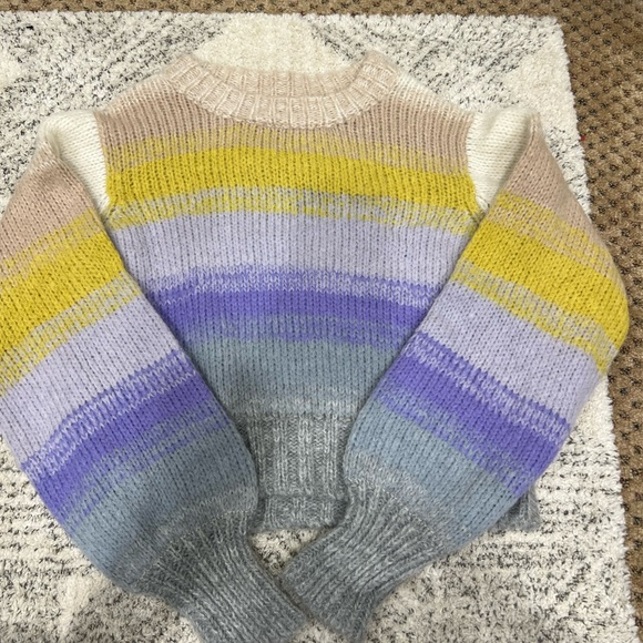 NWT ELEVEN SIX Joy Alpaca Multi-Color Crewneck Sweater M - Picture 4 of 6